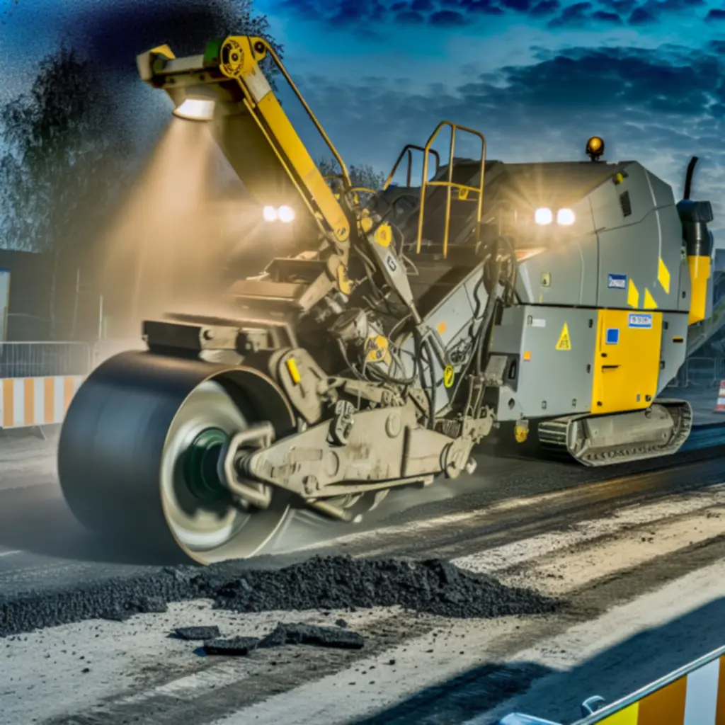Frezarka do asfaltu podczas prac renowacyjnych nawierzchni