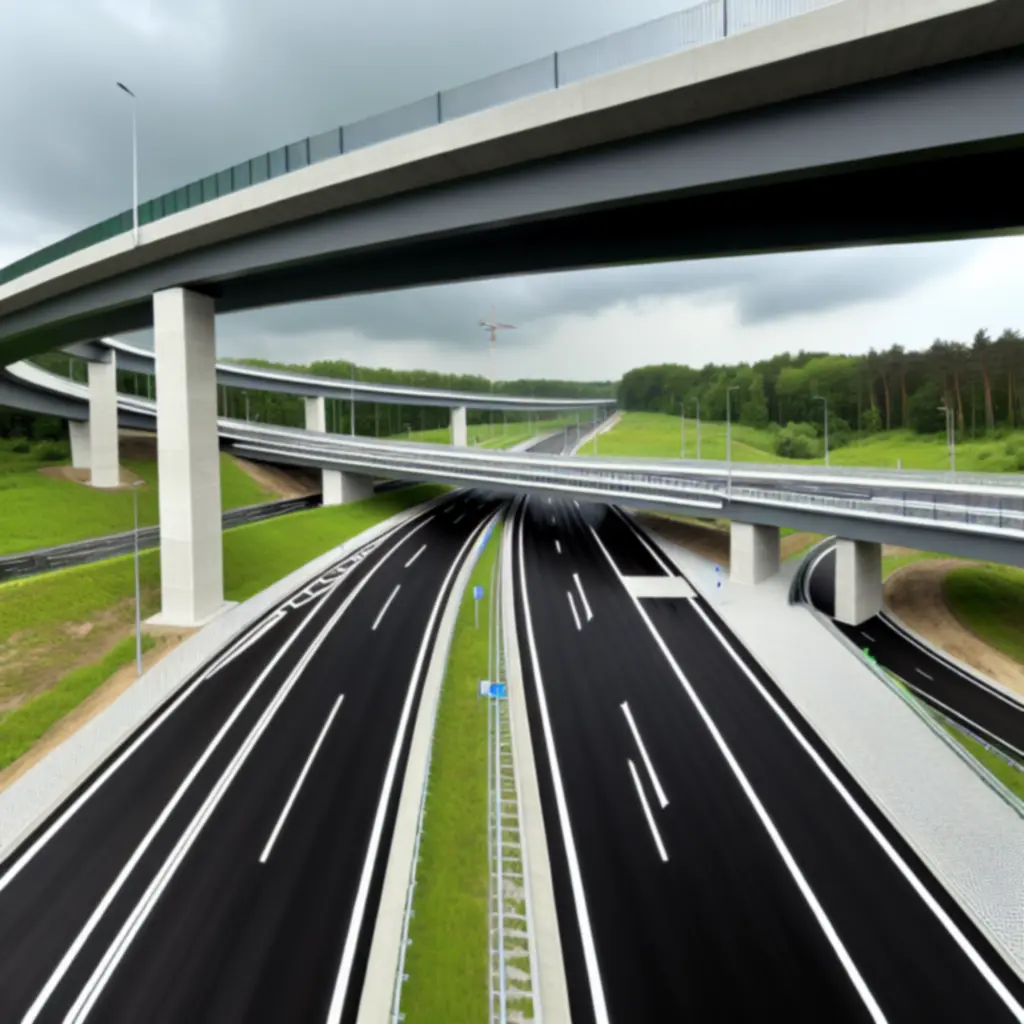 Węzeł autostradowy - widok z powietrza