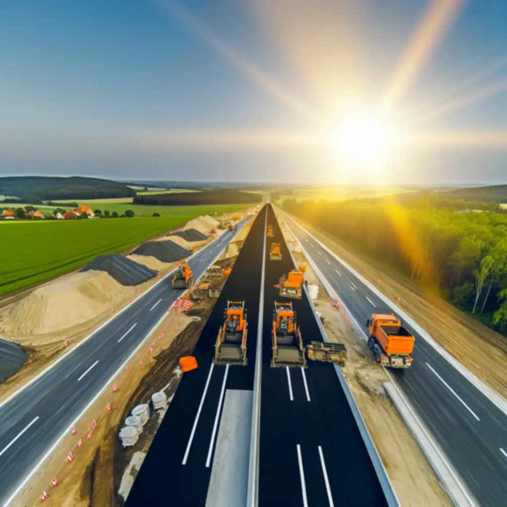 Projekt autostrady A1 - widok z drona