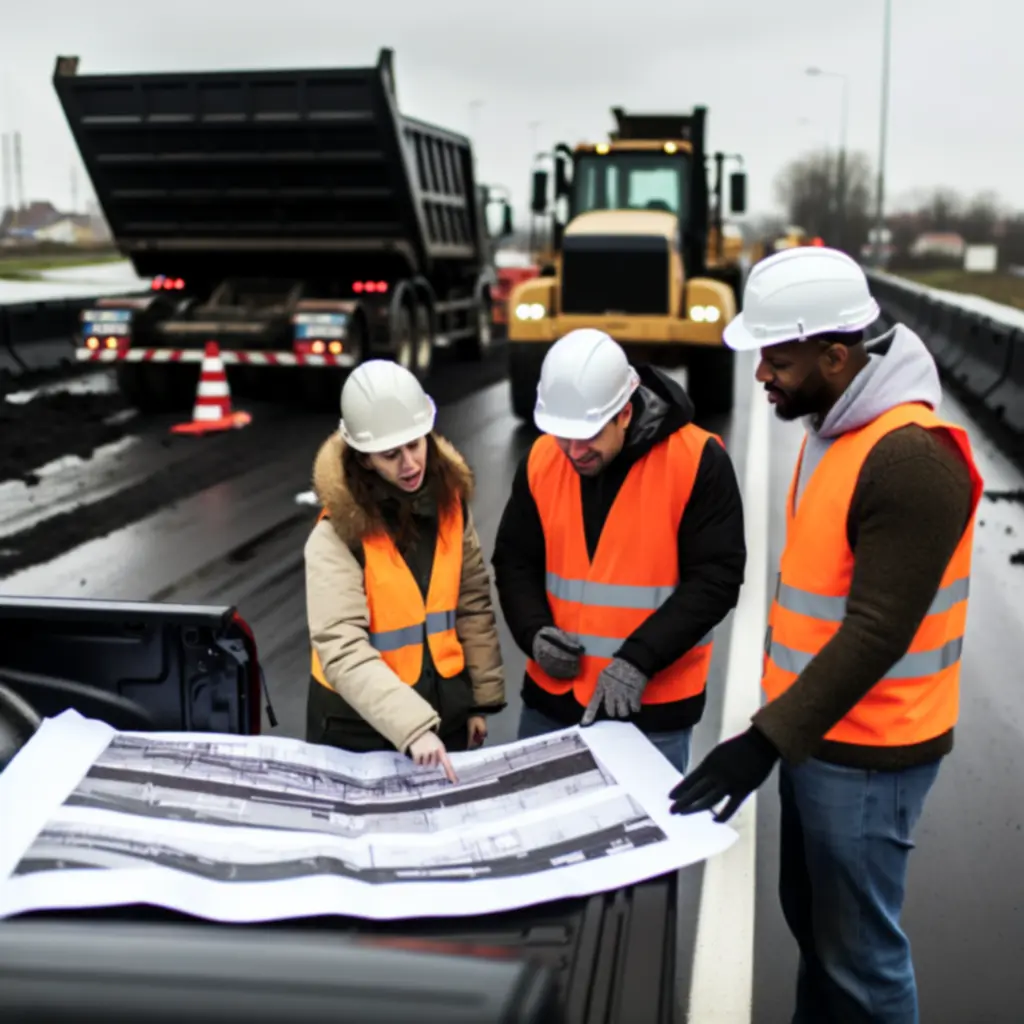 Zespół inspekcyjny przeprowadza kontrolę bezpieczeństwa na placu budowy